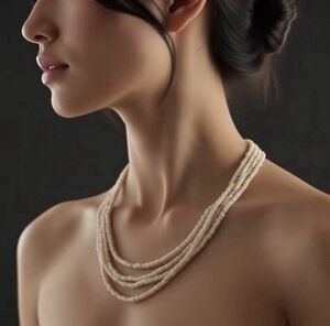 Vintage Multi-Strand Beaded Necklace Pastel Multicolor Beads 46" Retro Style VG